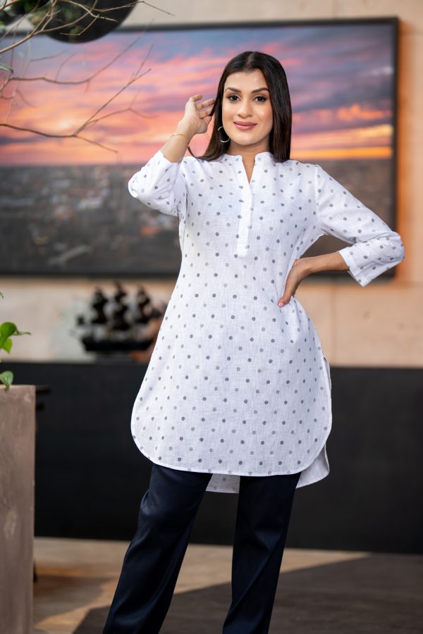 Curved Hem Printed Kurta