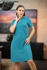 Shirt Collared Short Polo Dress