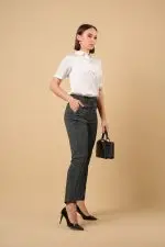 Stretch Checked Office Pant - Image 3