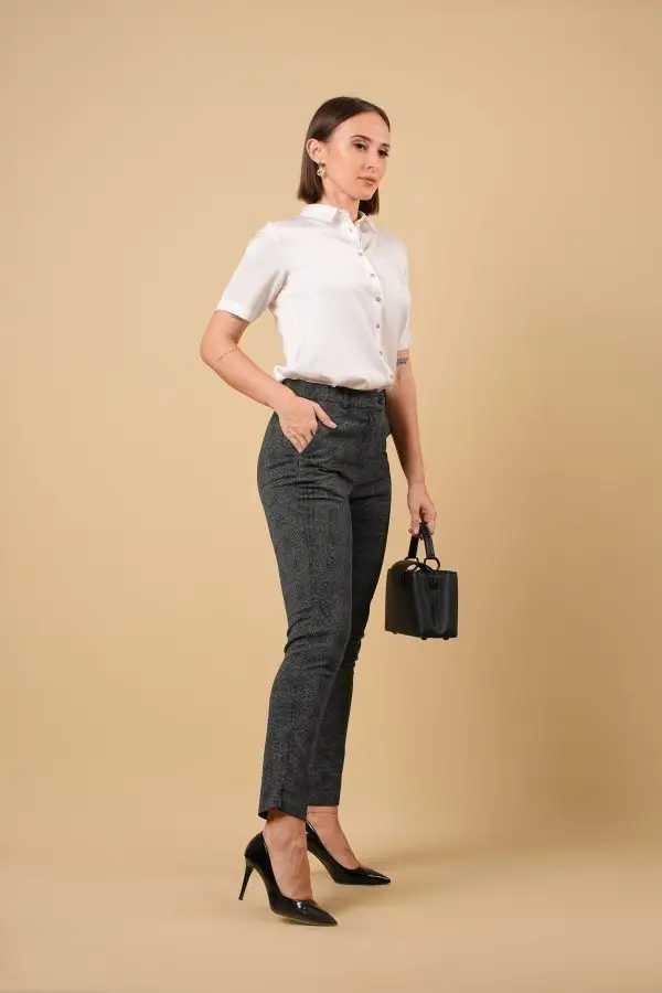 Stretch Checked Office Pant - Image 3