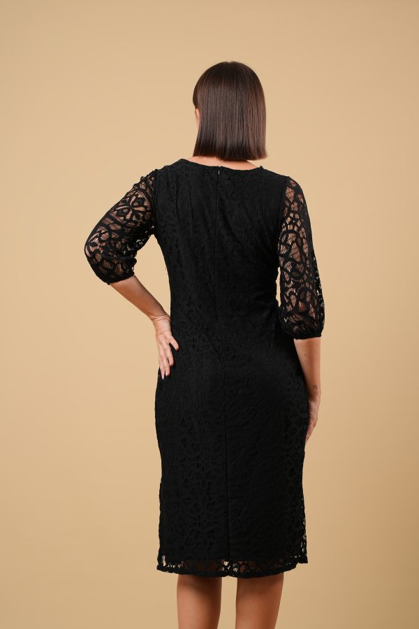 Lace Sleeved Pencil Cut Midi Dress - Image 6