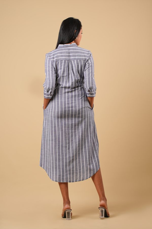 Striped Button Up Shirt Dress - Image 5