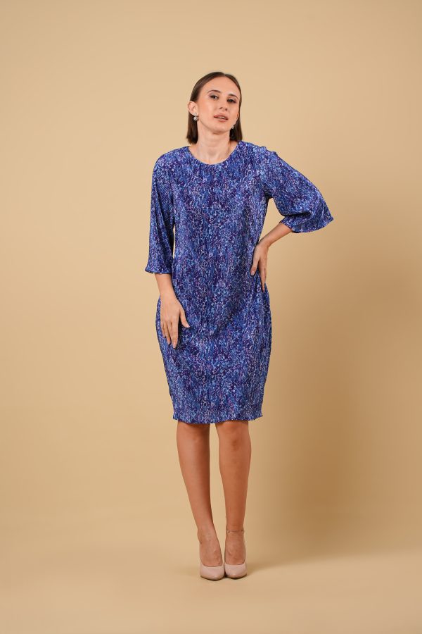 Bell Sleeved Plissé Short Dress - Image 3