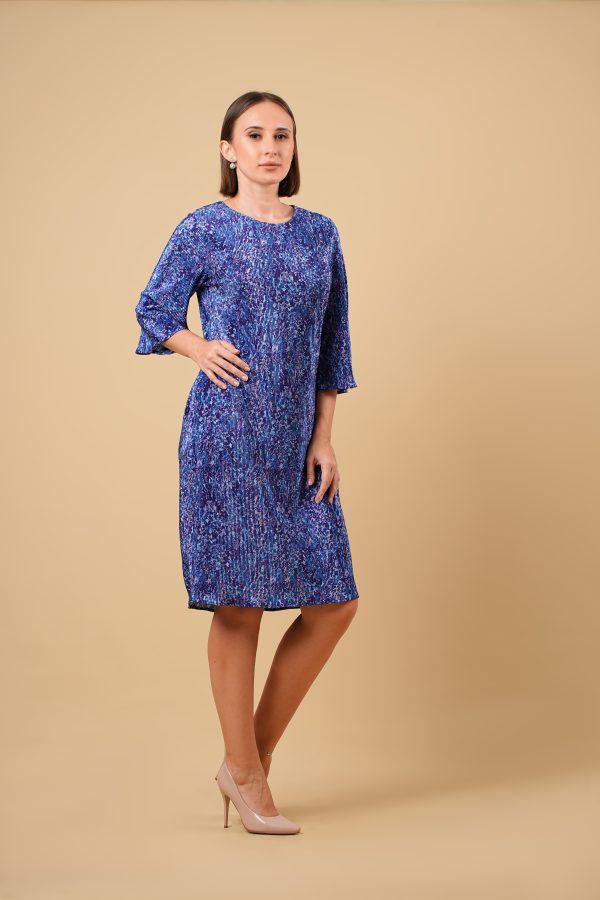 Bell Sleeved Plissé Short Dress - Image 4