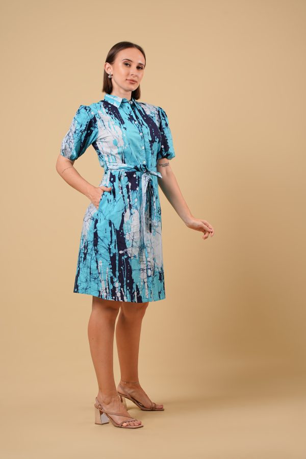 Abstract Batik Shirt Dress - Image 7