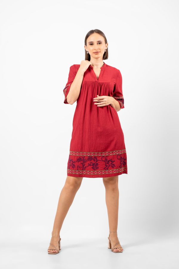 Embroidery Tiered Short Dress - Image 3