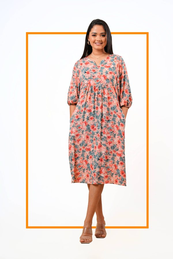 Floral Patterned Short Dress - Image 6