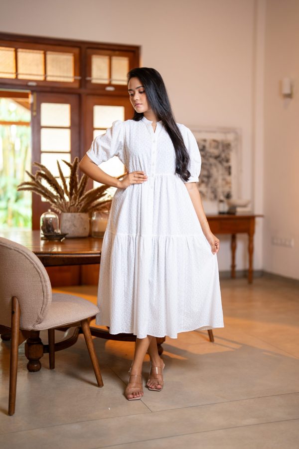 Cut Lawn Layered Midi Dress - Image 5