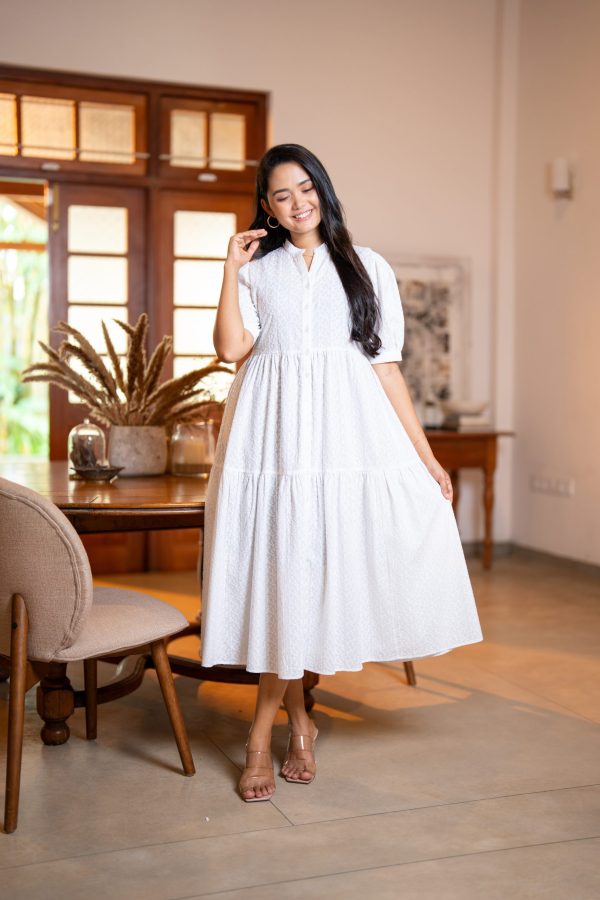 Cut Lawn Layered Midi Dress - Image 3