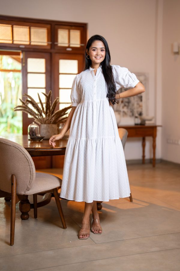 Cut Lawn Layered Midi Dress - Image 2