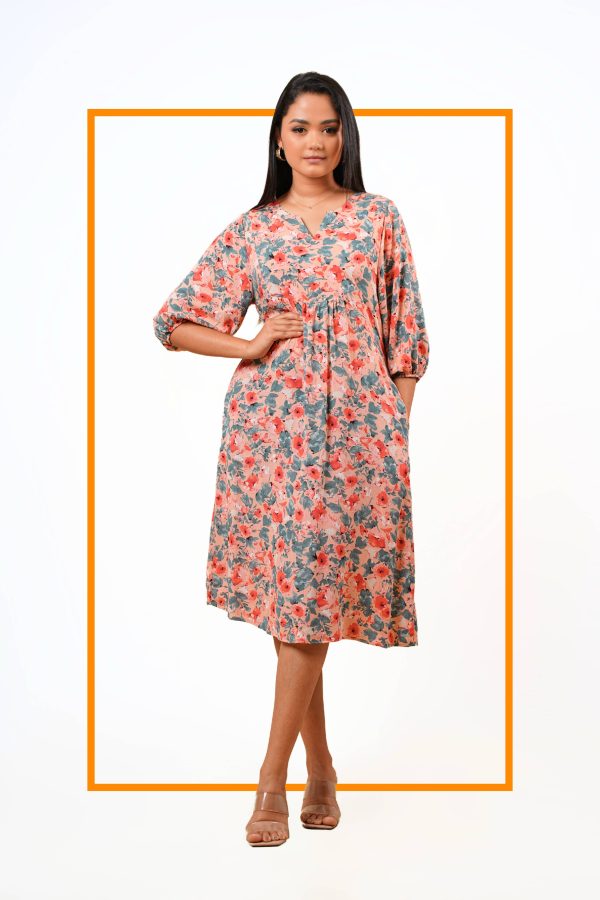 Floral Patterned Short Dress - Image 5