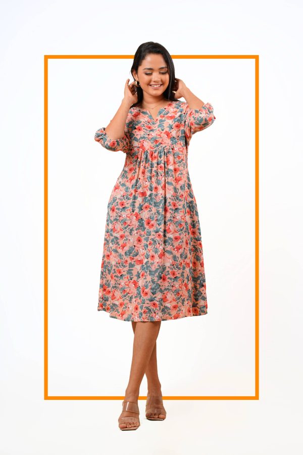 Floral Patterned Short Dress - Image 4
