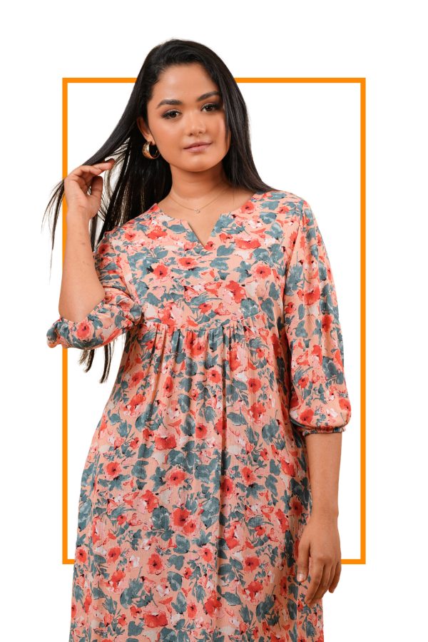 Floral Patterned Short Dress - Image 2