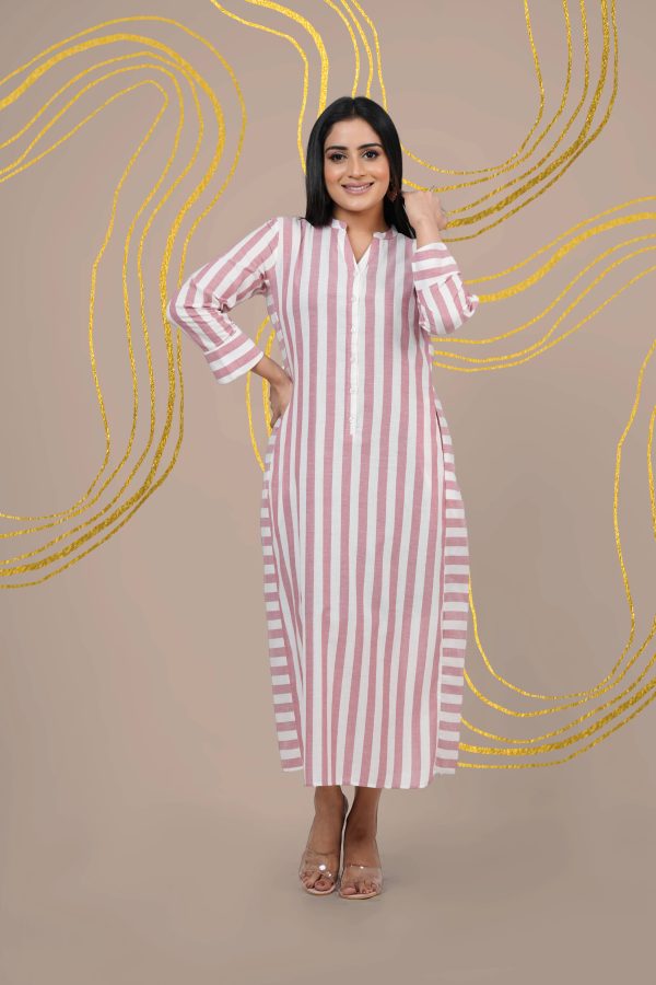 Striped Long Sleeve Maxi Dress