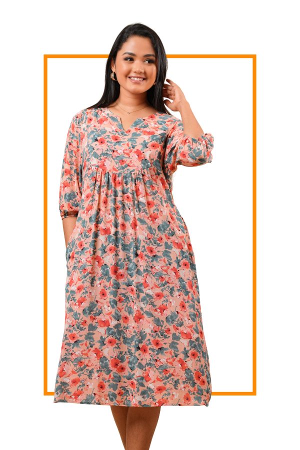 Floral Patterned Short Dress - Image 3