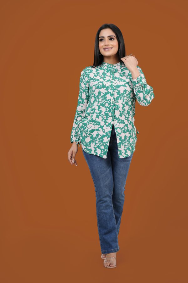 Floral Patterned Side Ruched Top - Image 2