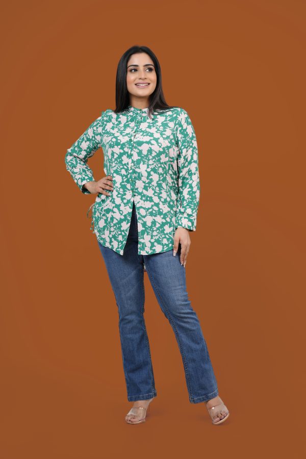 Floral Patterned Side Ruched Top - Image 3