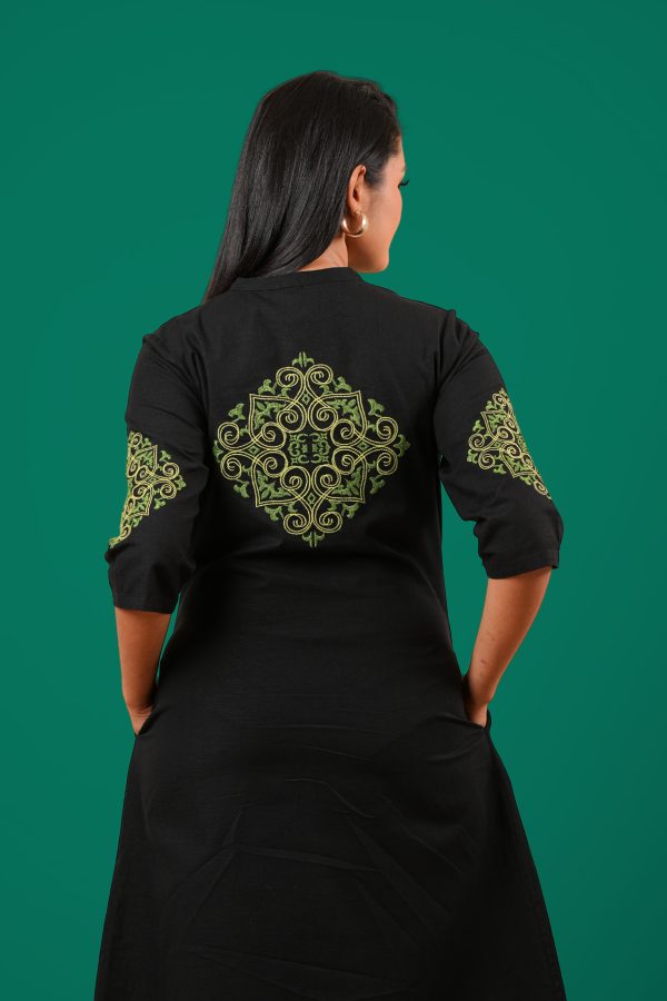 Embroidered Midi Shirt Dress - Image 5