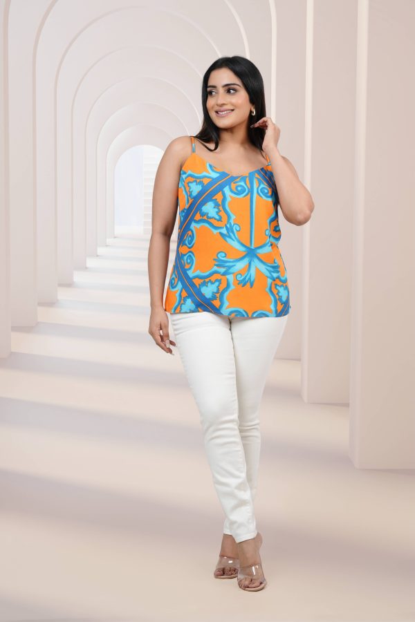 Strap Printed Sleeveless Top - Image 4