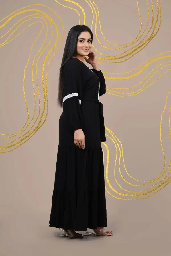 Lace Detailed Baggy Sleeve Maxi Dress - Image 3