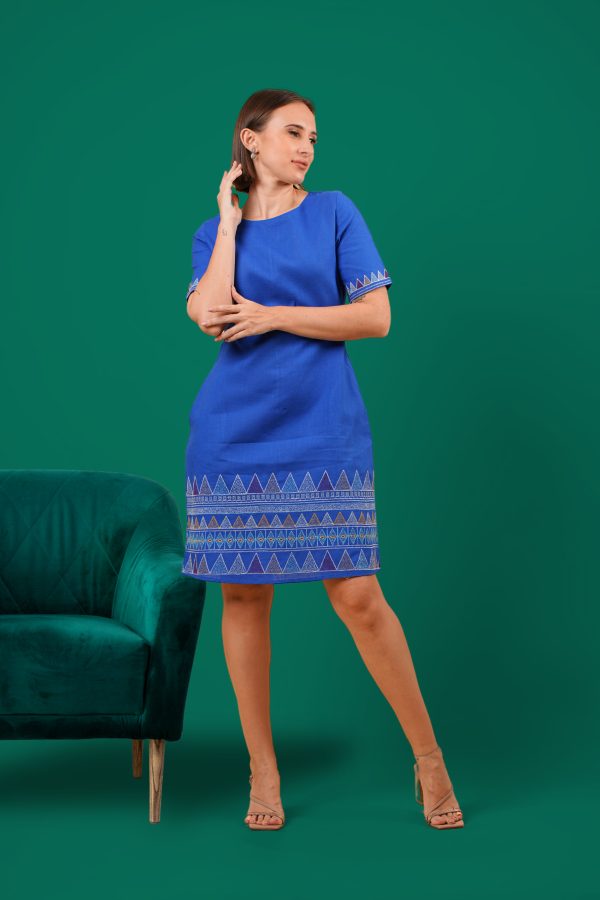 Hem Embroidered Short Sleeved Dress - Image 4