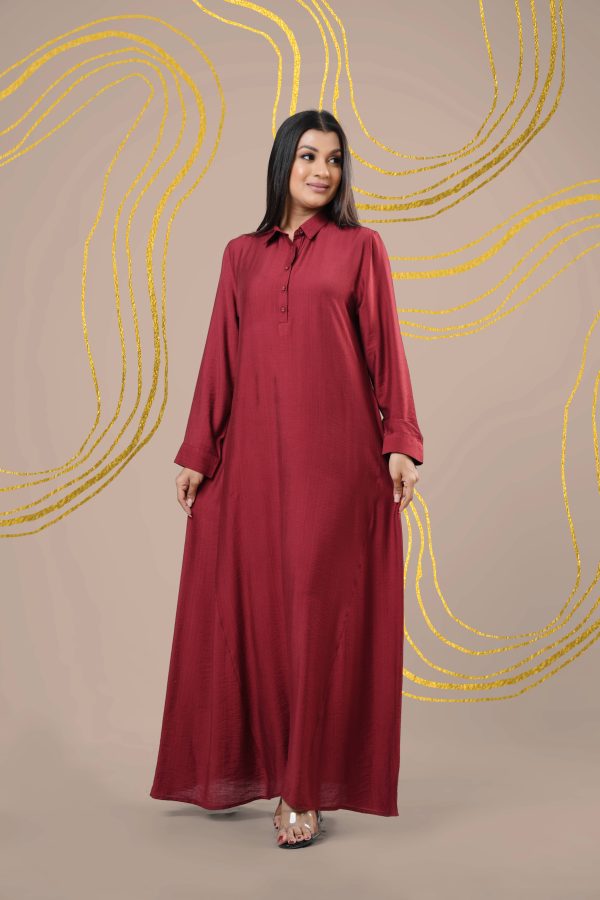 Shirt Collar Loose Fitted Maxi Dress - Image 2