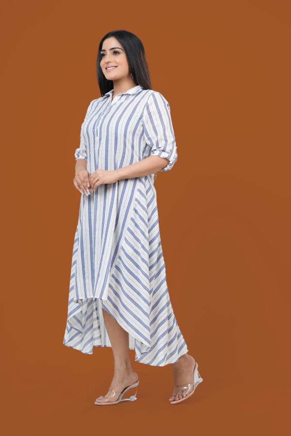 Striped High-Low Midi Dress - Image 2