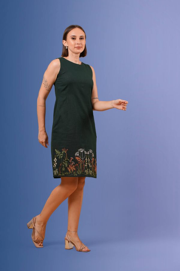 Sleeveless Embroidered Short Dress - Image 2