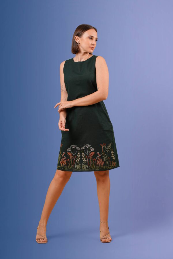 Sleeveless Embroidered Short Dress - Image 4