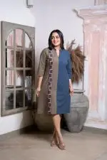 Color Block Embroidered Short Dress - Image 3