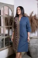 Color Block Embroidered Short Dress - Image 4