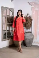Yoke Embroidered Tie-Up Short Dress