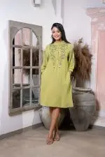 Floral Embroidered Short Dress - Image 2