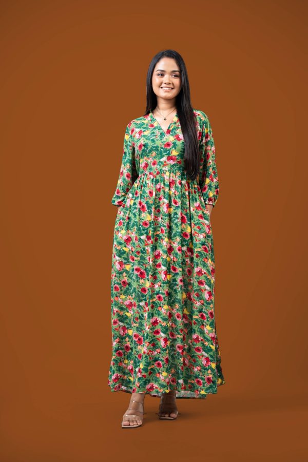 Floral Printed Maxi Dress - Image 3