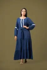 Lace Detail Front Tie-up Maxi Dress - Image 2
