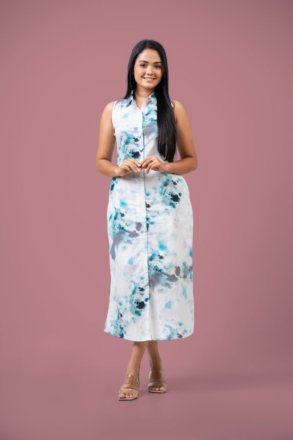 Abstract Patterned Sleeveless Maxi Dress - Image 4