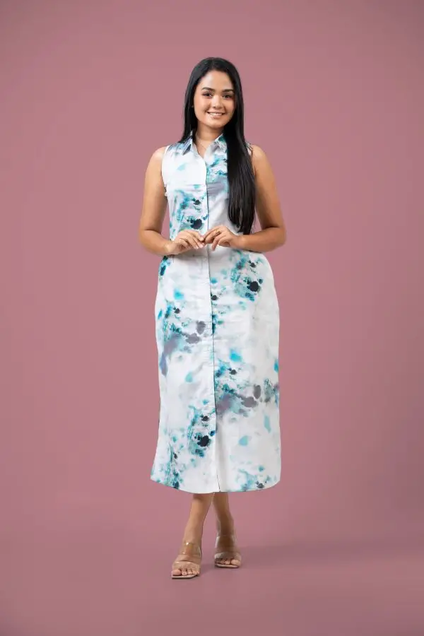 Abstract Patterned Sleeveless Maxi Dress - Image 4