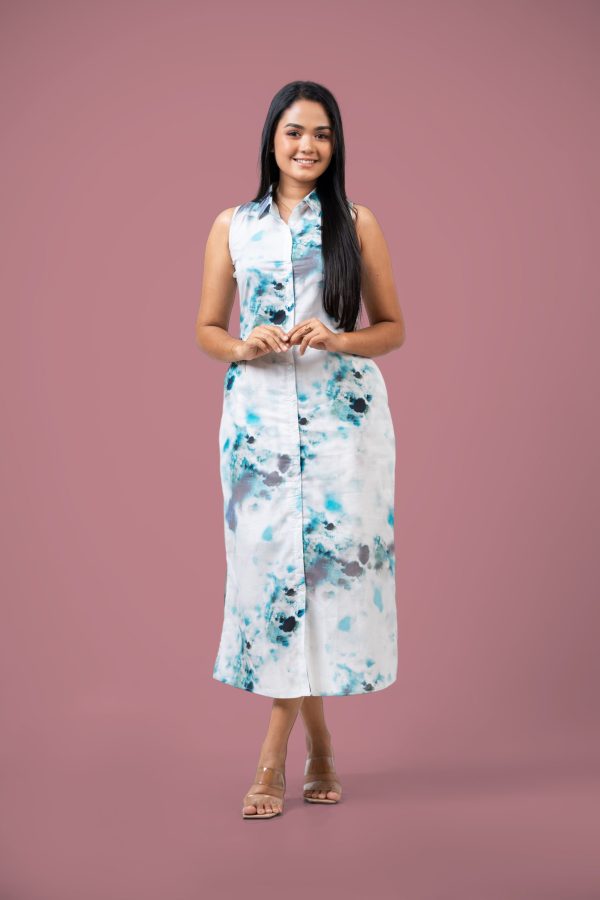 Abstract Patterned Sleeveless Maxi Dress - Image 4