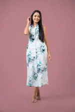 Abstract Patterned Sleeveless Maxi Dress - Image 3