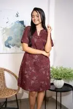 Floral Patterned Short Dress - Image 2