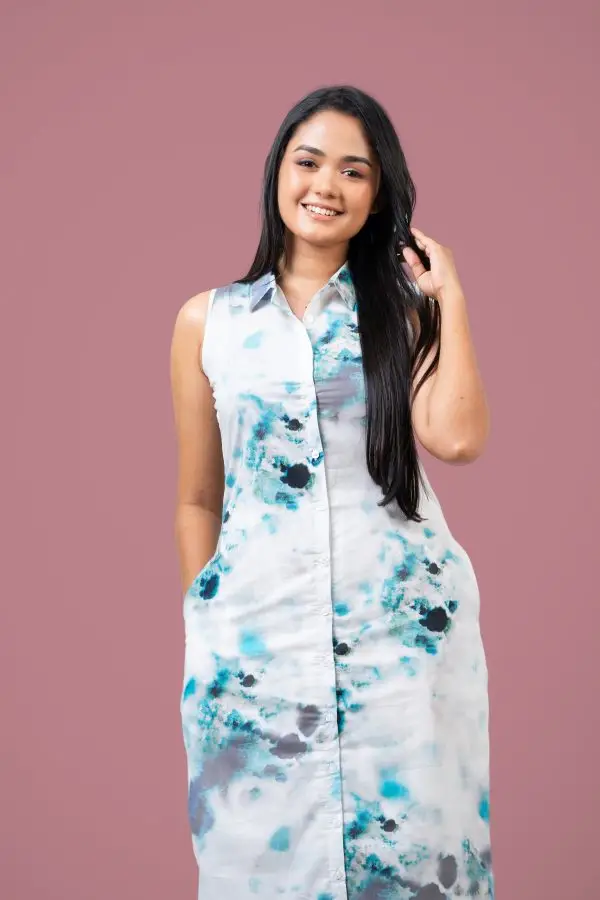 Abstract Patterned Sleeveless Maxi Dress