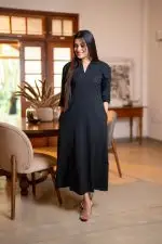 Collared Front Slit Cut Lawn Dress - Image 3