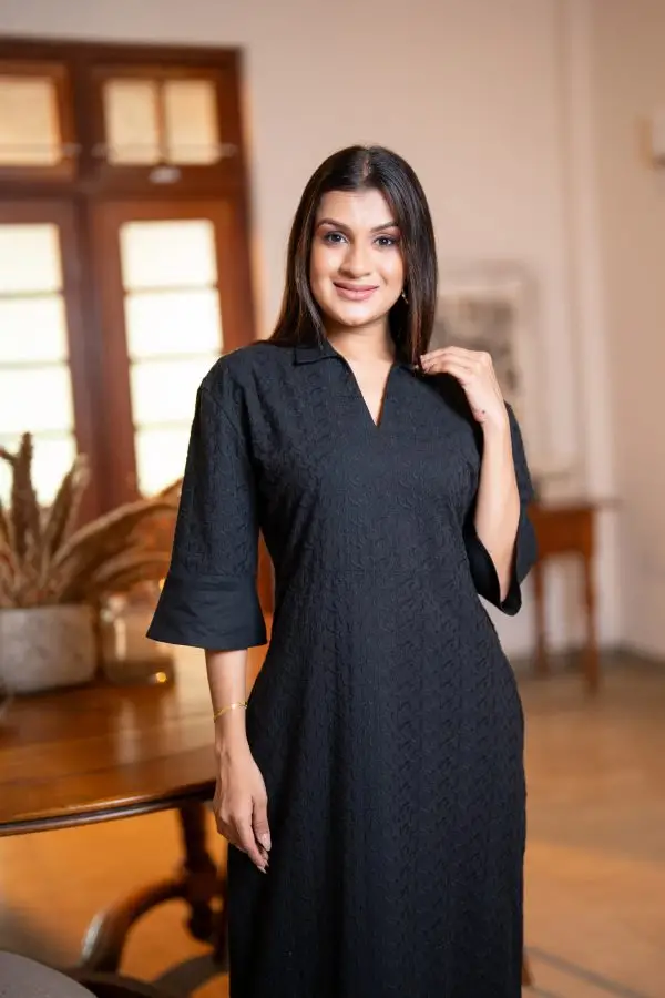 Collared Front Slit Cut Lawn Dress