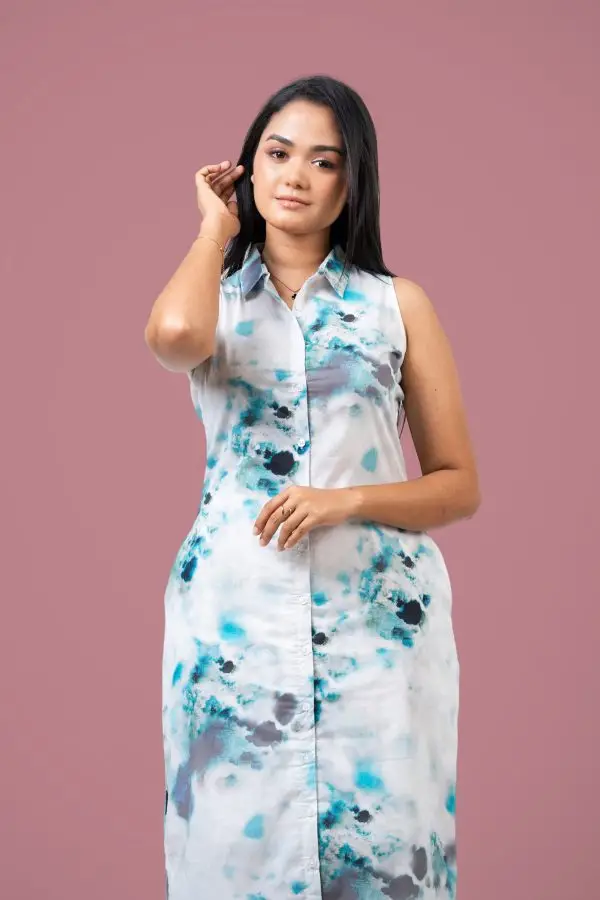 Abstract Patterned Sleeveless Maxi Dress - Image 2