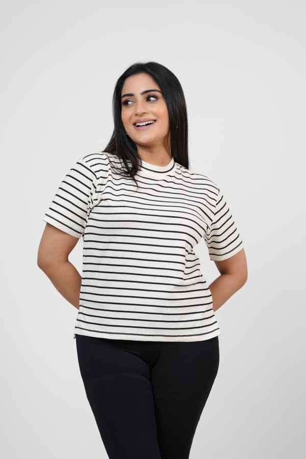 Stripe print T-shirt