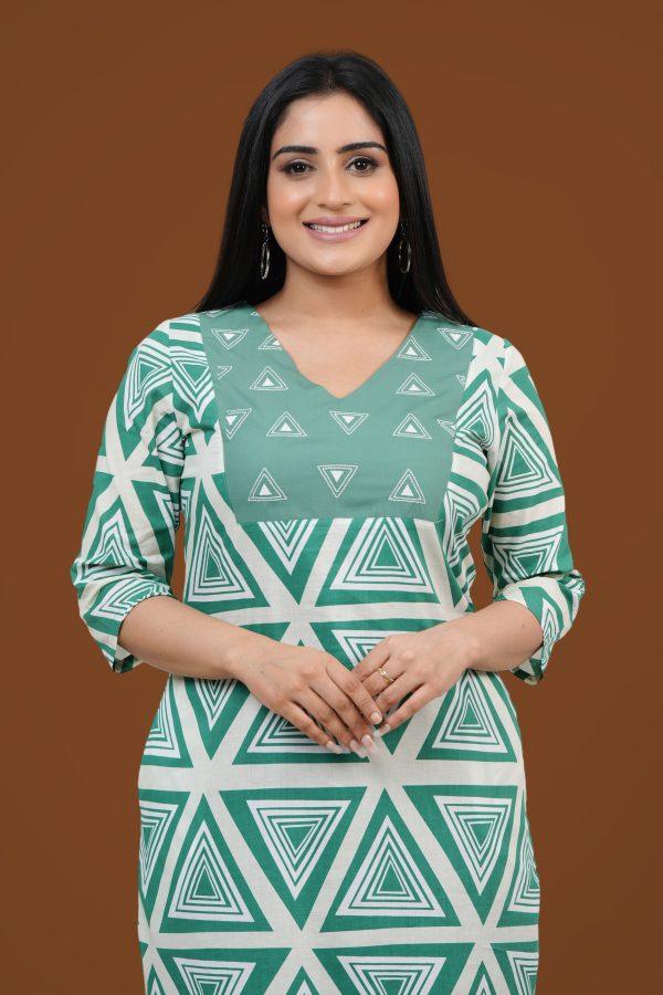 Geometric Print Embroidery Detail Short Dress