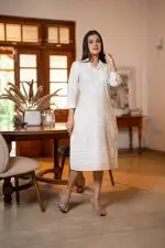 Printed Linen Shirt Dress - Image 2