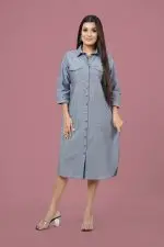 Snap Button Detailed Shirt Dress