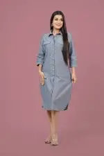 Snap Button Detailed Shirt Dress - Image 2