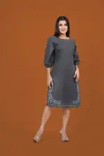 Embroidered Short Dress - Image 2